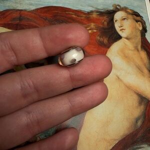 Pink glass charm with dots authentic Pandora